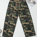 Gréng Camouflage-Print Zuchschnouer-Patch Täsch-Barrel Jeans - Foto 6