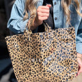 Brown Leopard PU Leather Water Proof Tote Bag - Damesmode Afbeelding 1 - Foto 1