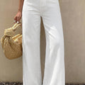 Jeans casual larghi di colore bianco unito - Foto 5