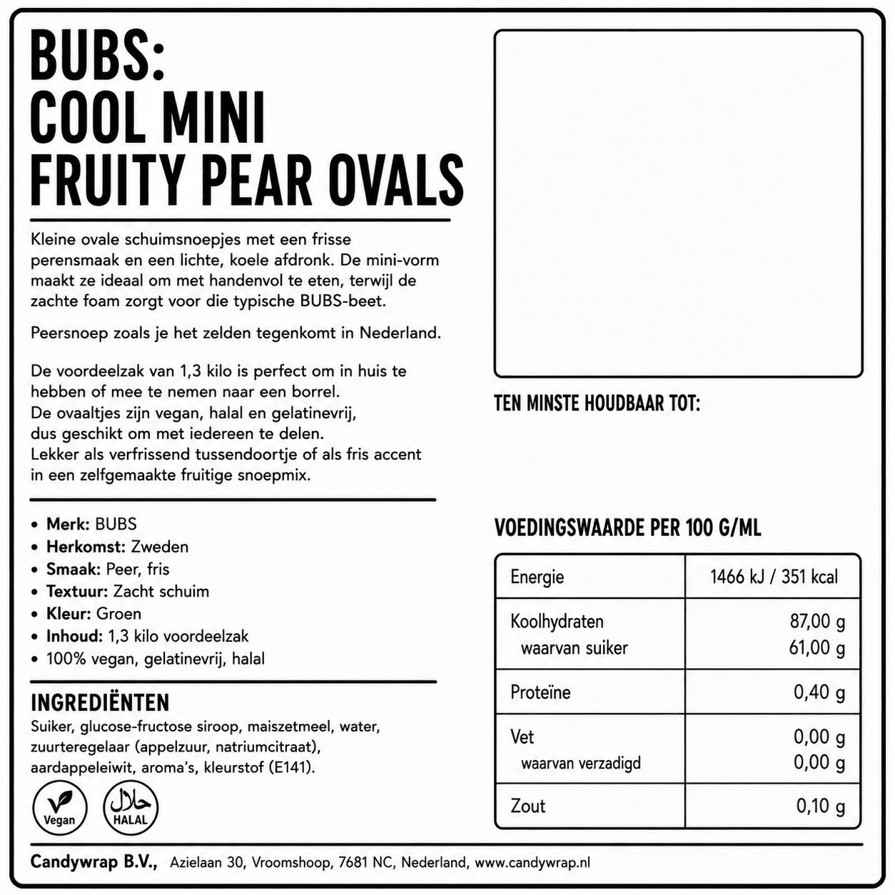 BUBS: Cool Mini Fruity Pear Ovals
