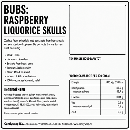 BUBS: Raspberry Liquorice Skulls