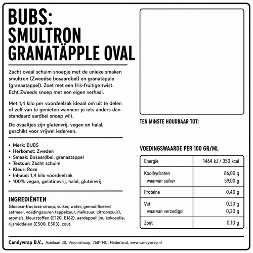 BUBS: Smultron Granatäpple Oval
