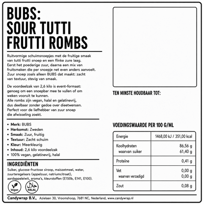 BUBS: Sour Tutti Frutti Rombs