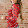 Black Rugby Game Day Sheer Mesh Long Sleeve Top - Damesmode Afbeelding 6 - Foto 6