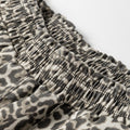 Brown Leopard Print Raw Hem Elastic Waist Loose Pull On Jeans - Damesmode Afbeelding 6 - Foto 6