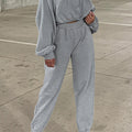 Grauer Hoodie- und Jogger-Sweater-Set mit festen Schultern - Foto 1