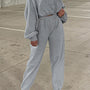 Grå Solid Drop Shoulder hoodie och joggers träningsklädesset
