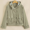 Giacca utility green Laurel con cappuccio tagliato con tasche con cerniera - Foto 3