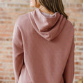Rose Tan Thermal Textured Lace Drawstring Baggy Hoodie - Foto 2