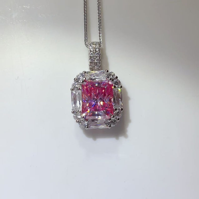 5 Carat Moissanite 925 Sterling Silver Pendant Necklace | Redblad 18K Solid Gold & Certified Natural Diamond Fine Jewelry