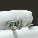 2 Carat Moissanite Square Stud Earrings | Redblad 18K Solid Gold & Certified Diamond Earrings