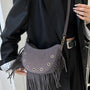 Fringe Solid Color Shoulder Bag