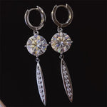 10 Carat Moissanite 925 Sterling Silver Earrings | Redblad 18K Solid Gold & Certified Diamond Earrings