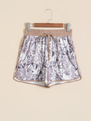 Khaki Camo Woodland Print Kordelzug Active Shorts - Miniatuur