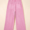 Détail latéral perlé rose Jeans amples fendus - Foto 6