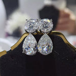 16 Carat Moissanite 925 Sterling Silver Earrings | Redblad 18K Solid Gold & Certified Diamond Earrings