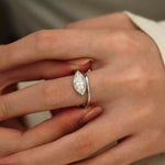 2 Carat 925 Sterling Silver Moissanite Marquise Cut Bypass Ring | Redblad 18K Solid Gold & Certified Diamond Rings