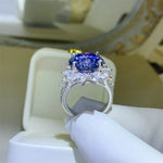 10 Carat Moissanite 925 Sterling Silver Ring | Redblad 18K Solid Gold & Certified Diamond Rings