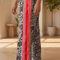 Brown Leopard Patchwork Elastic Waist Jeans - Damesmode Afbeelding 5 - Foto 5
