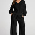 Black V Neck Cropped Seamed High Waist Sports Wear - Damesmode Afbeelding 5 - Foto 5