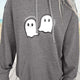 Felpa Ghost Stampata Halloween Grigio Scuro Spalancata Oversize