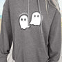 Felpa Ghost Stampata Halloween Grigio Scuro Spalancata Oversize