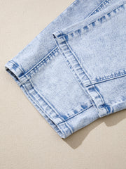Beau Blue Light Washed Pull On Barrel Jeans - Damesmode Afbeelding 8 - Miniatuur