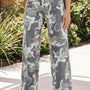 Jeans Shift en Coton Moulant Motif Camo vert