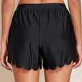 Black Scalloped Trim Beach Shorts - Damesmode Afbeelding 3 - Foto 3