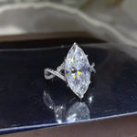 10 Carat Moissanite 925 Sterling Silver Ring | Redblad 18K Solid Gold & Certified Diamond Rings