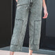 Pantalon en jean à cravate gris acid wash