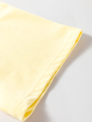 Œillets crème jaunes Broderie à manches à manches à découpage Chemise ample - Miniatuur