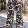 Black Leopard Print Drawstring Jogger Jeans - Damesmode Afbeelding 5 - Foto 5