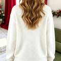 White Christmas Wreath Pattern Round Neck Casual Sweater - Foto 2