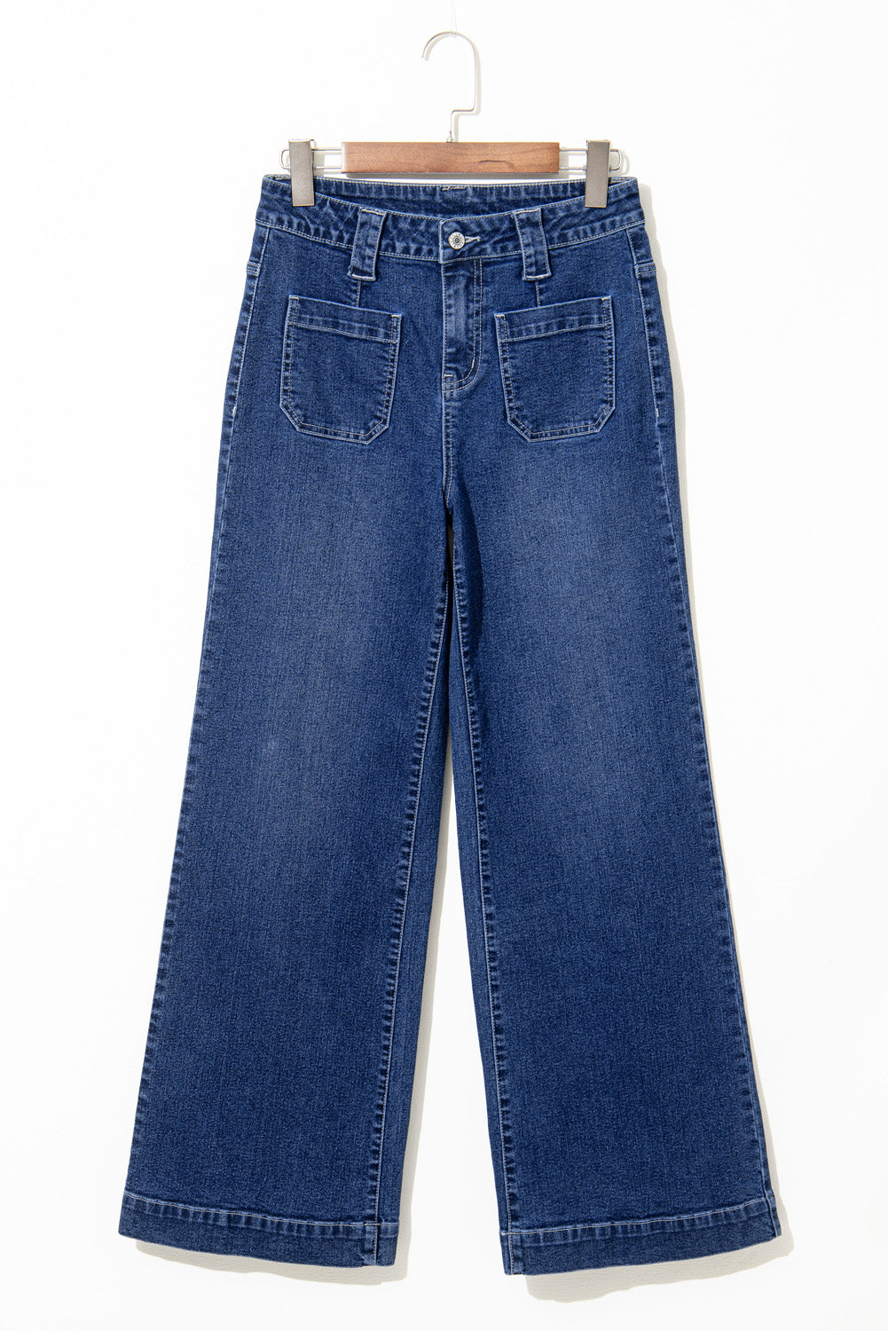Sail Blue Wide-Leg-Jeans mit hoher Taille und Taschen