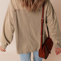 Goat Mineral Wash strukturiertes Patchwork locker sitzendes Shacket - Foto 2