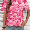 Green Camouflage Print Crew Neck T Shirt - Foto 4