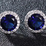 Contrast 2 Carat Moissanite Platinum-Plated Stud Earrings | Redblad 18K Solid Gold & Certified Diamond Earrings