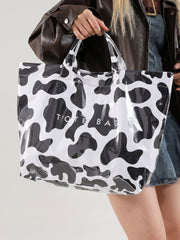 White Cow Spots Print Travel Tote Bag - Miniatuur