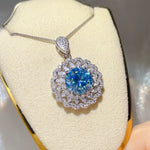 5 Carat 925 Sterling Silver Moissanite Pendant Necklace | Redblad 18K Solid Gold & Certified Diamond Necklaces