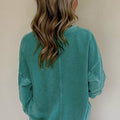 Skobeloff einfarbiger Pullover mit gekerbtem Ausschnitt und Schultern - Foto 2