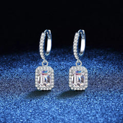 1 Carat 925 Sterling Silver Moissanite Drop Earrings