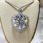 20 Carat Moissanite 925 Sterling Silver Pendant Necklace | Redblad 18K Solid Gold & Certified Diamond Necklaces