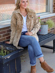 Shacket Vintage Vintage Minerale Degradato Oversized Shacket - Miniatuur