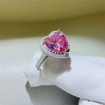 5 Carat Moissanite 925 Sterling Silver Heart Ring | Redblad 18K Solid Gold & Certified Diamond Rings