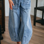 Myosotis Large Patch Pocket Drawstring Paperbag Waist Barrel Jeans