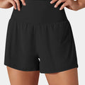 Black Pocketed Wide Waistband Swim Shorts - Damesmode Afbeelding 3 - Foto 3