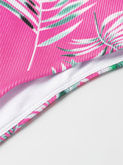 Rose Tropical Print Textured Bikini Bottoms - Miniatuur