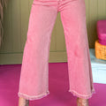 Myosotis Acid Washed High Rise Cropped Wide Leg Jeans - Foto 4