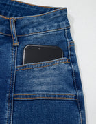 Sky Blue Tailored Seam Detail Womens Shift Jeans